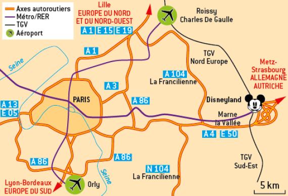 Plan d'accès Disneyland Paris