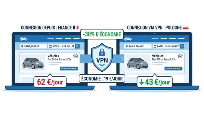 Jusqu'à -30% sur votre location auto avec un VPN