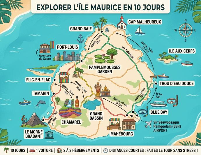 Itin&eacute;raire de 10 jours &agrave; l'Ile Maurice 