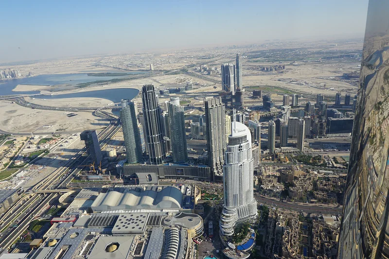 Vue depuis une terrasse de Burj Khalifa — Tour Burj Khalifa (Émirats arabes unis)