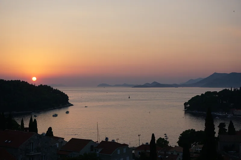 Coucher de soleil vu depuis notre terrasse — Cavtat (Croatie)
