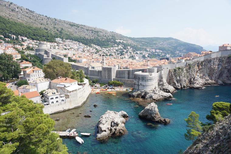 La vue depuis le haut des escaliers