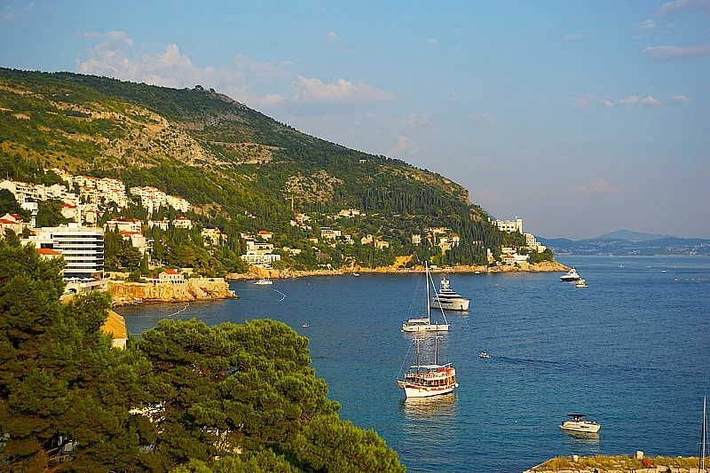 Vue sur la côte est de Dubrovnik