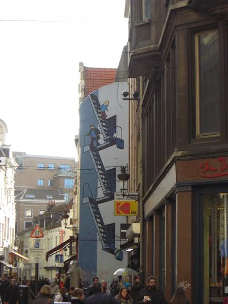 Trompe l'oeil avec Tintin — Bruxelles (Belgique)