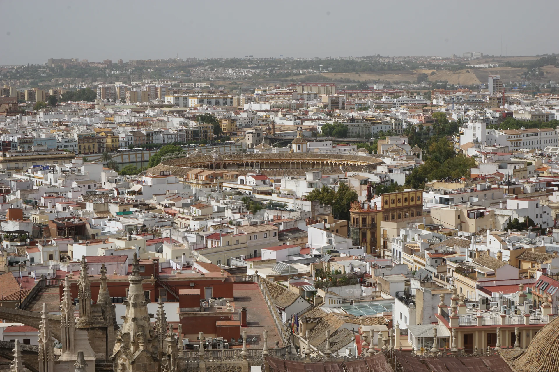 Vue sur les arènes de la Maestranza — Giralda de Séville (Espagne)