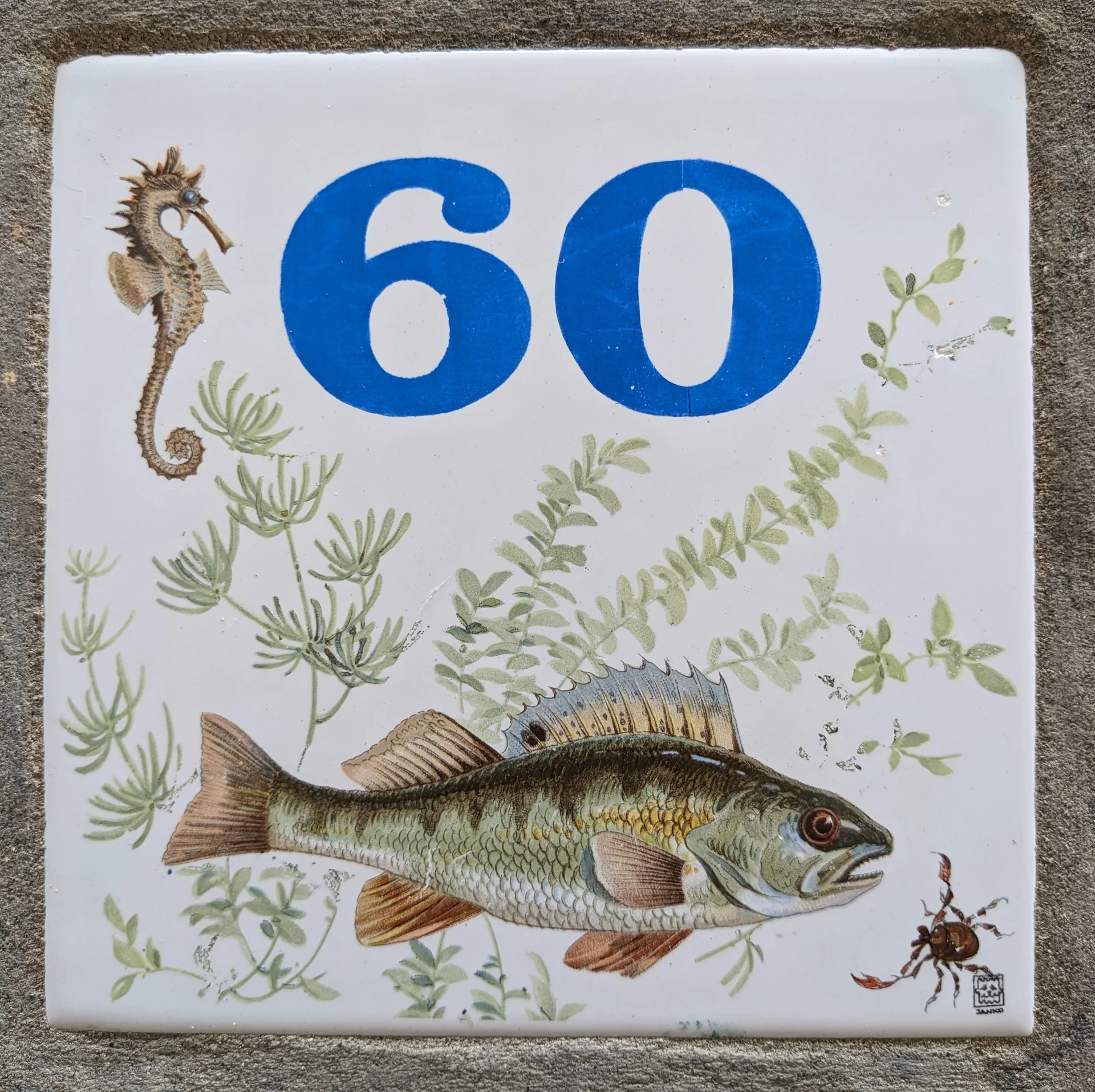 Plaque de numéro de rue — Cavtat (Croatie)