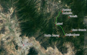 Carte des Pueblos Mancomunados