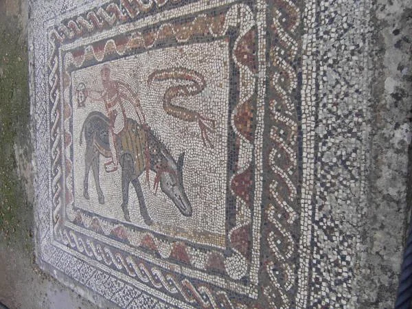 Mosaique au sol — Site archéologique de Volubilis (Maroc)
