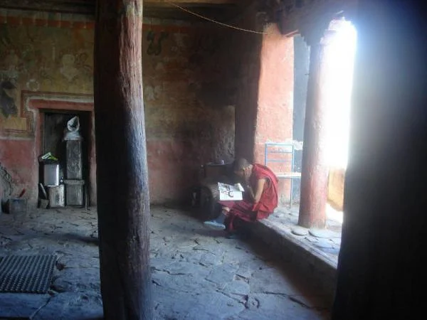 Dans l'enceinte du monastère Dans l'enceinte du monastère (Inde)