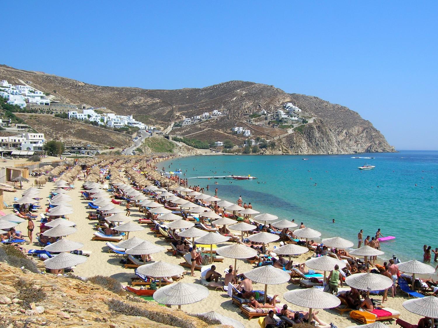 Plage d'Elia à Mykonos