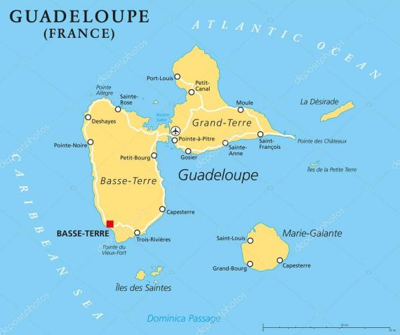 Carte de la Guadeloupe
