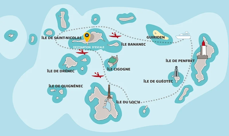 Carte iles glenan (France)