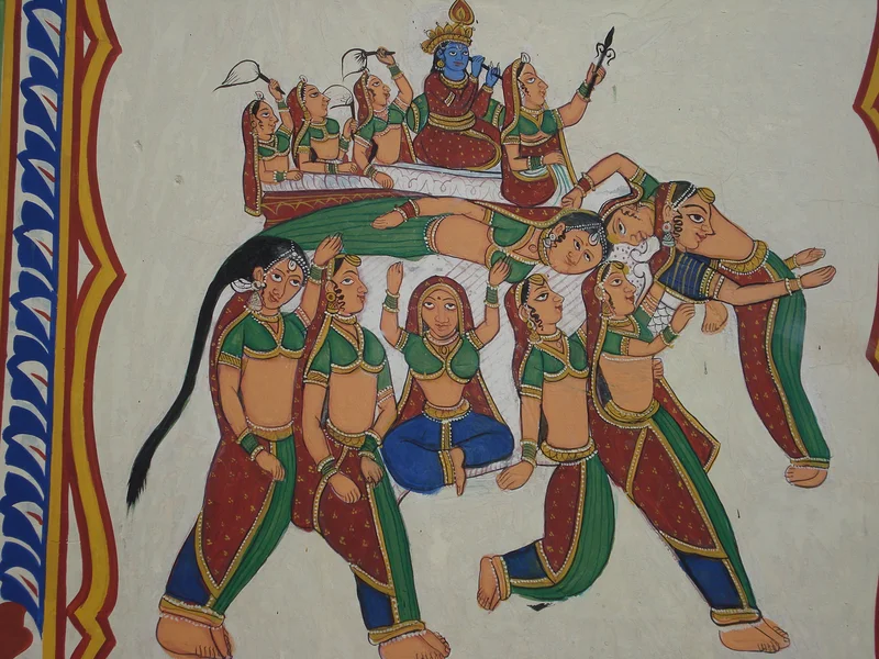 Célèbre peinture murale région de Shekhawati — Mandawa (Inde)