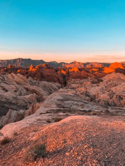 Valley of fire au coucher du soleil