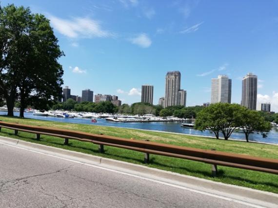 Marina à l'entrée de Chicago