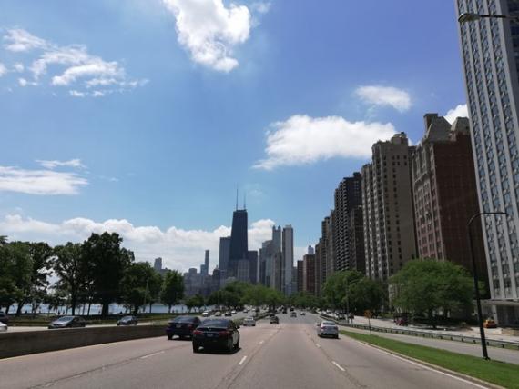 Aperçu de la plage à gauche à l'entrée de Chicago