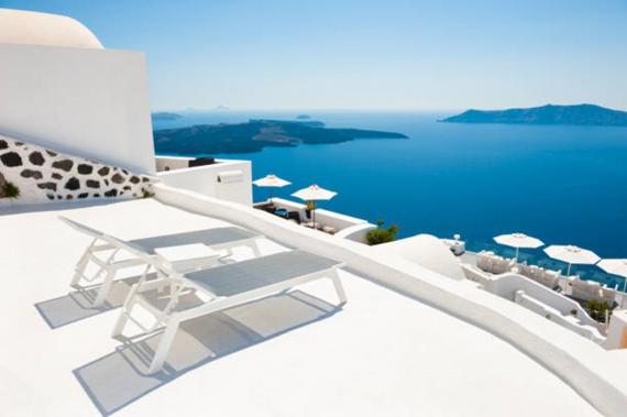 Exemple de chambre d'hôtel à Santorin...