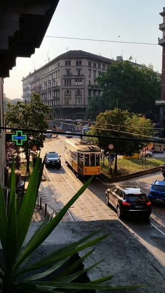 cohabitation tram/voiture — Milan (Italie)