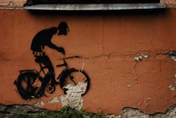 Street art : cycliste