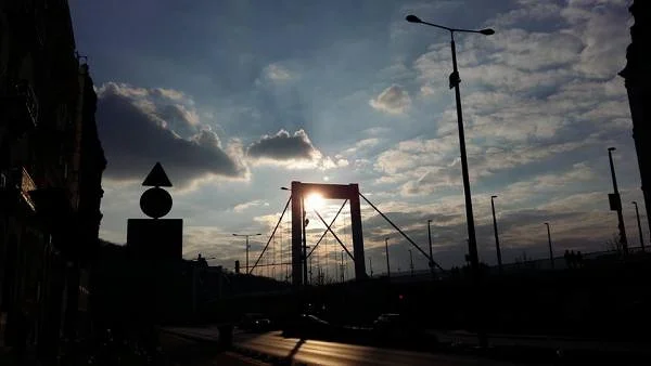Coucher de soleil sur Budapest — Pont Élisabeth (Hongrie)